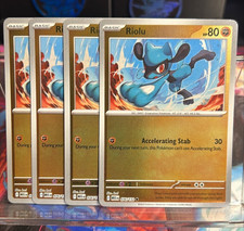 [4x Playset] Riolu 076/132 ME01: Mega Evolutions Pokemon TCG REVERSE HOLO