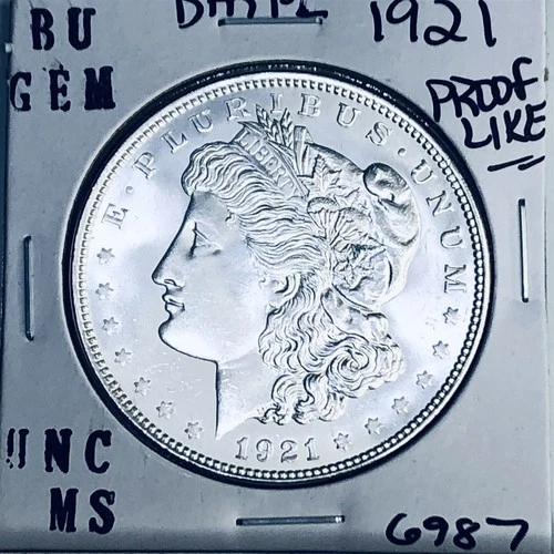 1921 BU GEM MORGAN SILVER DOLLAR UNC MS+++ U.S. MINT RARE COIN 6987