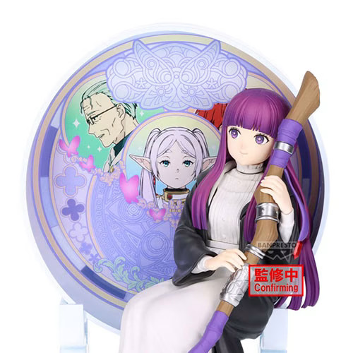 Figurine Fern Glasscape Frieren avec socle en verre pour collectionneur de manga