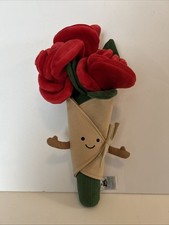 Jelly Cat Amuseables Rose Bouquet Red Flowers Plush Smiling