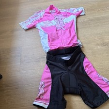Fyd Fisher Kids Cycling 2-Piece Set Full Zip Jersey & Padded Shorts Pink S