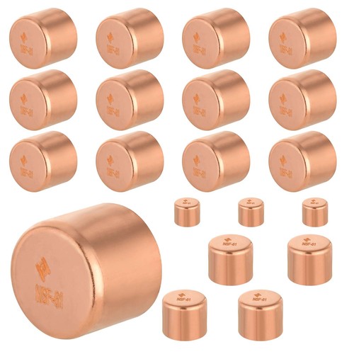 EFIELD 1/2" Copper Pipe End Cap Plug Solder Fittings, 1-25 Packs , Lead Free