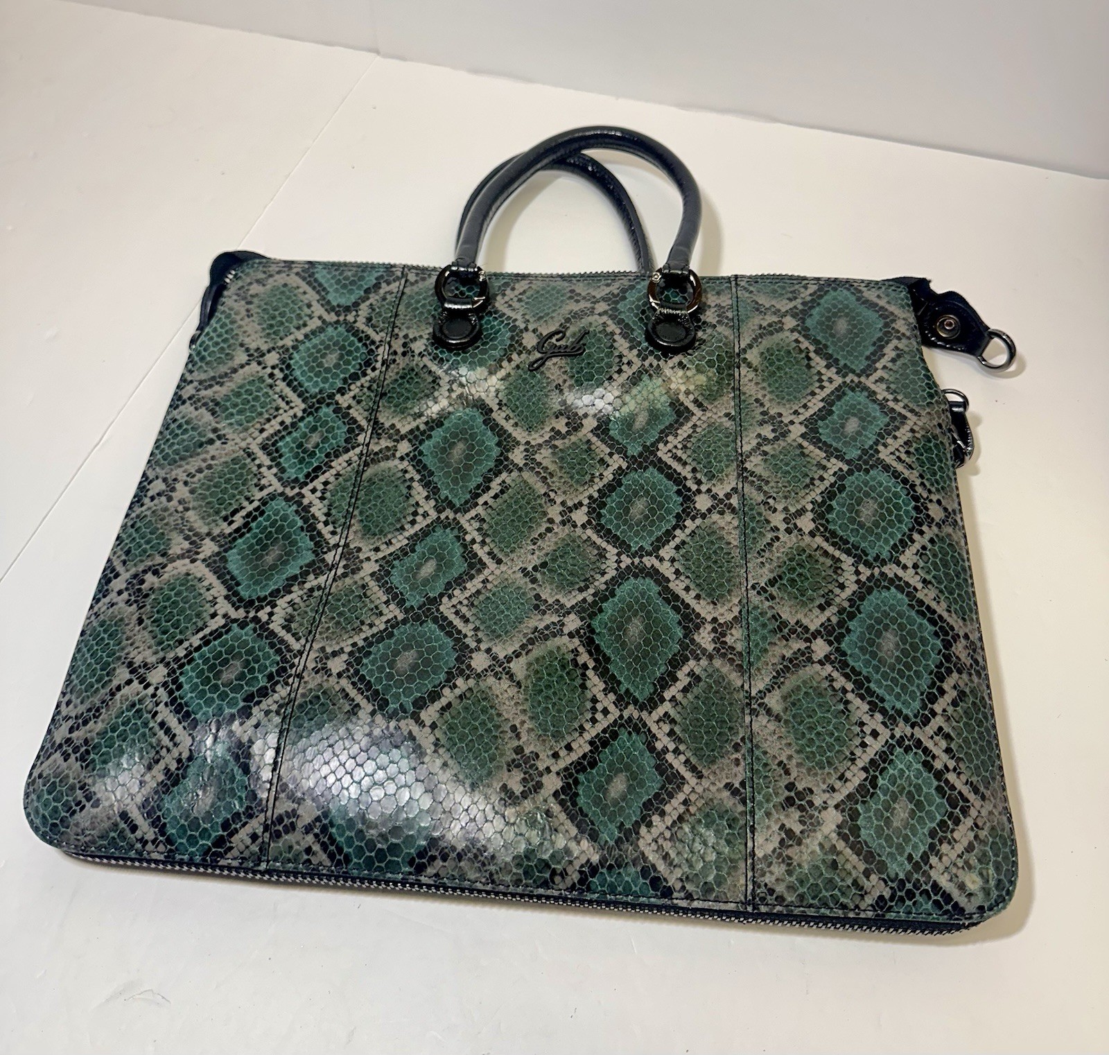 GABS ITALIAN LEATHER G3 Snakeskin CONVERTIBLE HANDBAG-No Shoulder Strap