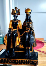 Ägyptische Figur - Gottheit König paar Deko Statue Höhe 26cm, Resin