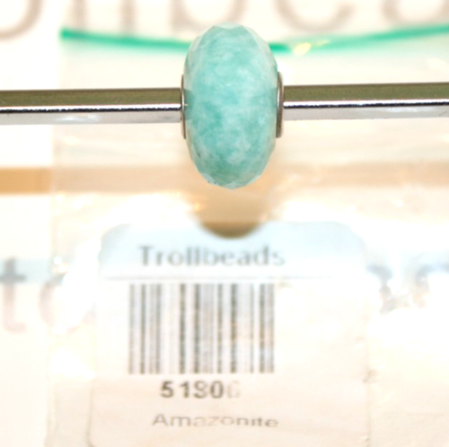 New TROLLBEADS 51806-2 Amazonite Bead Sterling Silver Core Stamped LAA 925S RARE - Picture 4 of 14