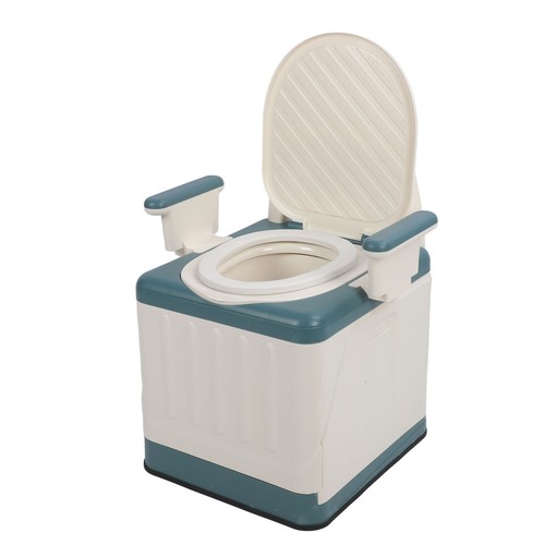 Portable Toilet Odor Proof Foldable Bedside Commode Chair With Armrests For DGD - Picture 23 of 24