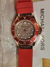 Michael Kors Womens 43mm Everest Pave Crystals Rose Gold Watch DEAD BATTERY