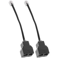 2 Pcs Telephone Adapter Line Parts Tee for London Accessories
