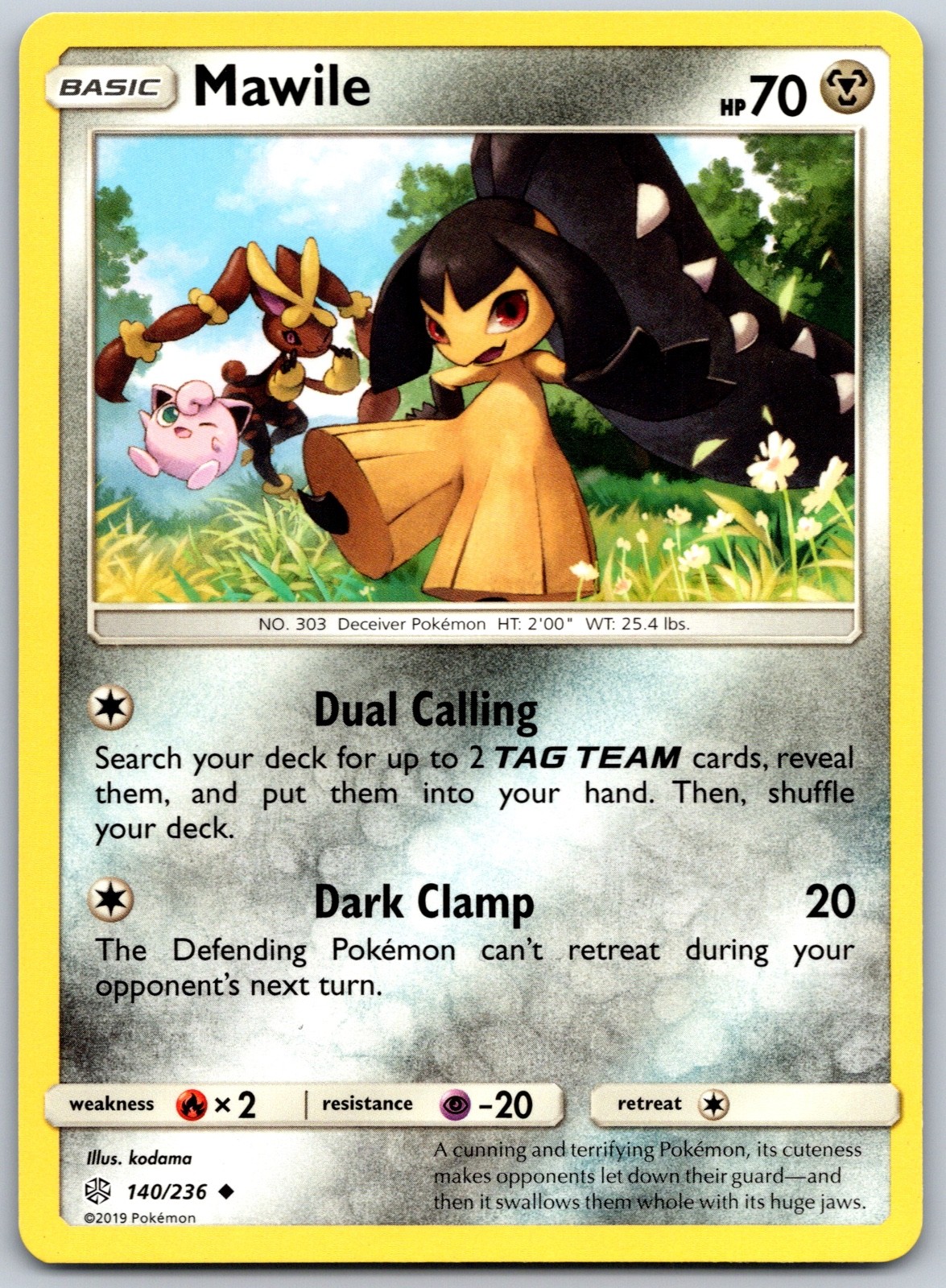 Mawile Uncommon kodama SM - Cosmic Eclipse 140/236 NM