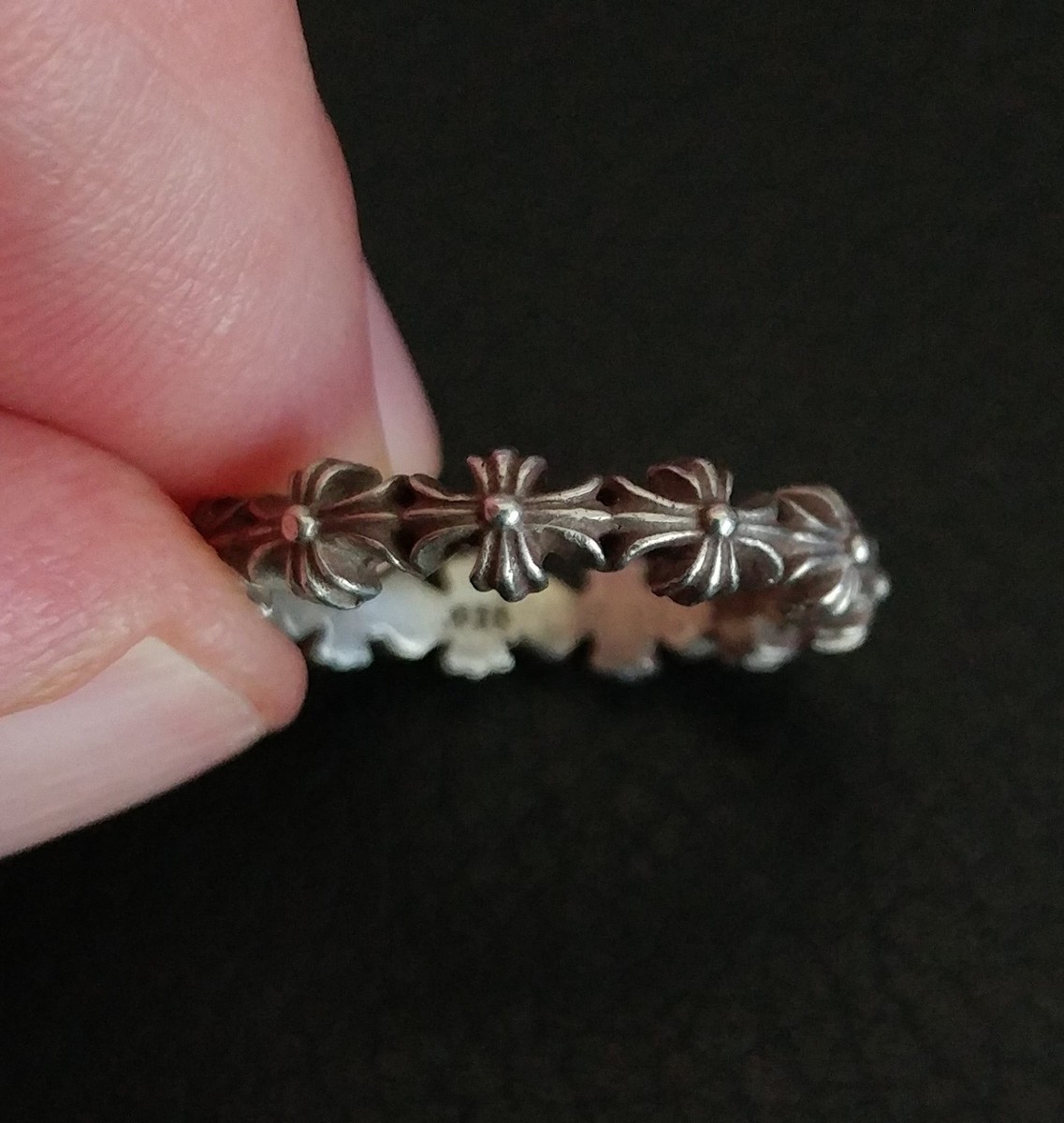 Chrome Hearts Tiny E CH Ring Size 4 | eBay