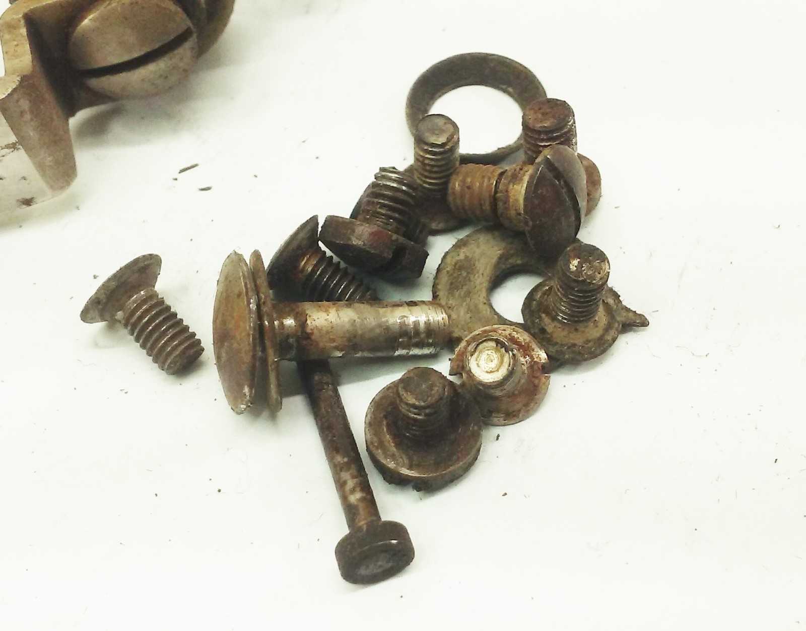 Vtg Antique Damascus Treadle sewing machine parts LOT needle clamp side cover