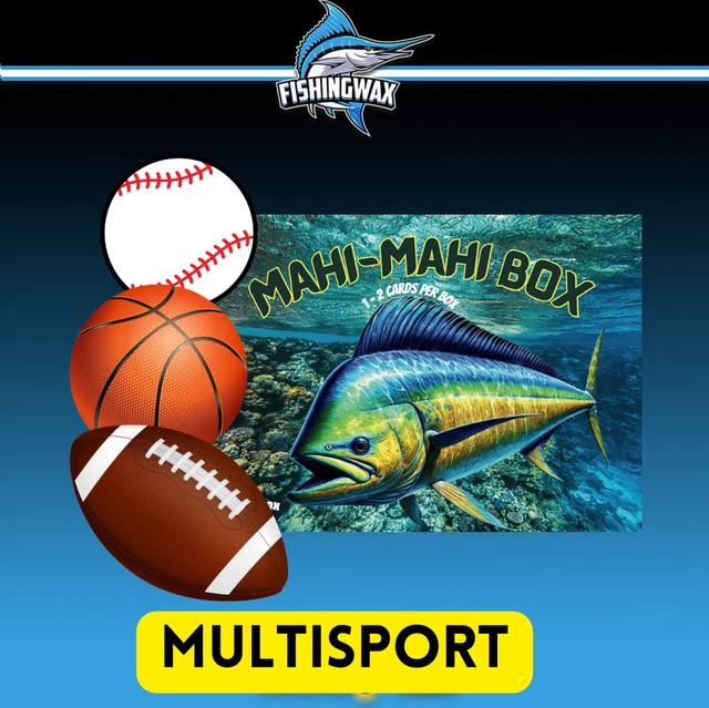 FishingWax Multi-Sport Mahi Mahi Box Mystery Sports Card Box - 1/2 Card Per Box!