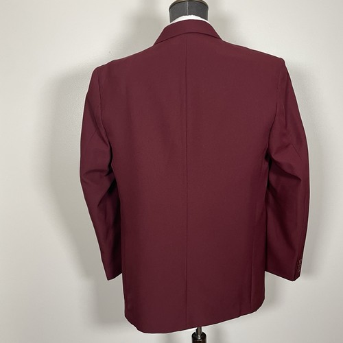 Milano Moda Blazer Jacket Mens 42L Red Scarlet Solid Polyester Three Buttons - Picture 5 of 9