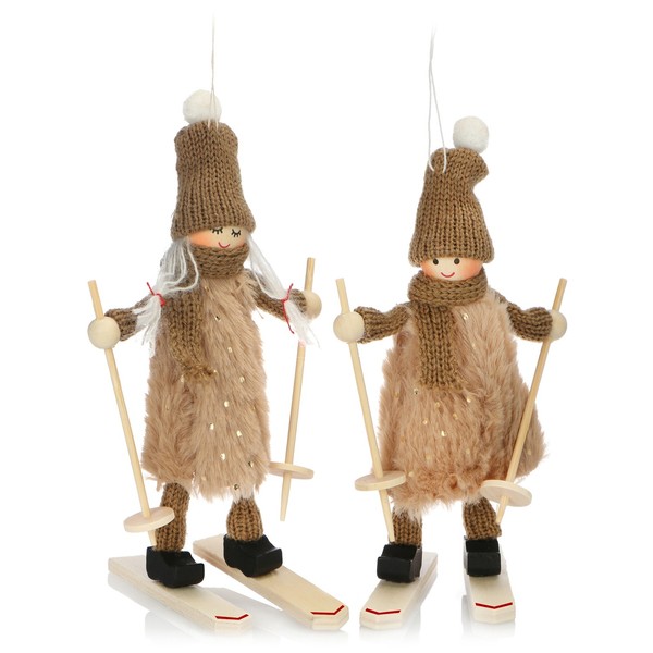 Premium Weihnachts-Figur FüR Die Weihnachtsdeko, Skifahrer-Figuren-image