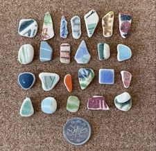 Genuine Surf Tumbled sea glass from japan pottery Cute color