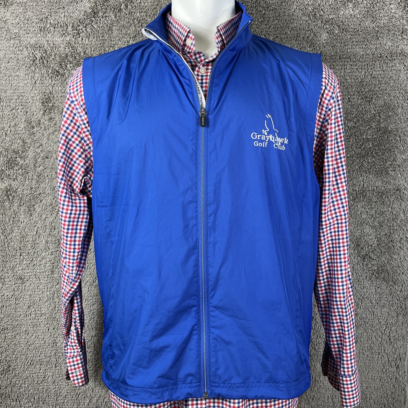 Zero Restriction Vest Mens Large Tour Series Full Zip Performance Golf Blue Logo eBay