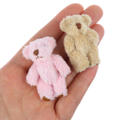 4.5CM Cute Bear Doll Long hair Bear DIY Clothes Or Mobile Handmade Accesso-lk