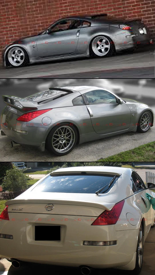 Alerón de techo ventana trasera pintado negro brillante para Nissan 350Z Z33 JDM 2003-2008 Foto 4 de 4