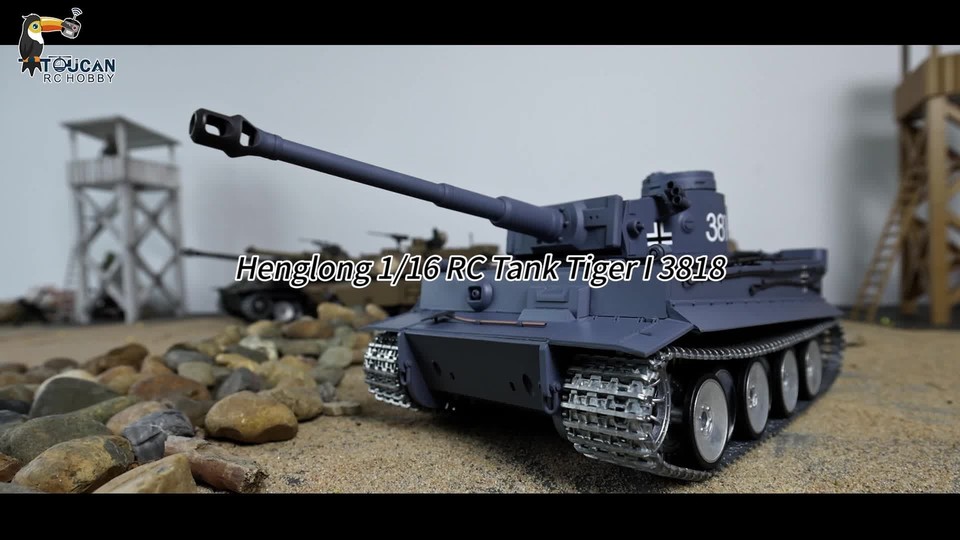 1/16 Henglong 7.0 Tiger I RTR BB IR RC Tank 3818 FPV Camera Barrel Recoil Sound
