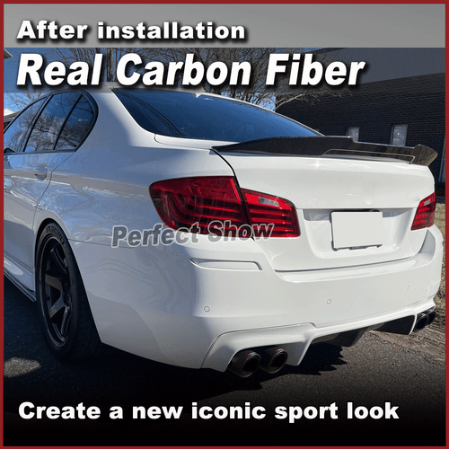 Carbon Heckspoiler Spoiler Flügel Lippe Passt für BMW 5er F10 F18 520i M5 10-16 - Picture 3 of 13