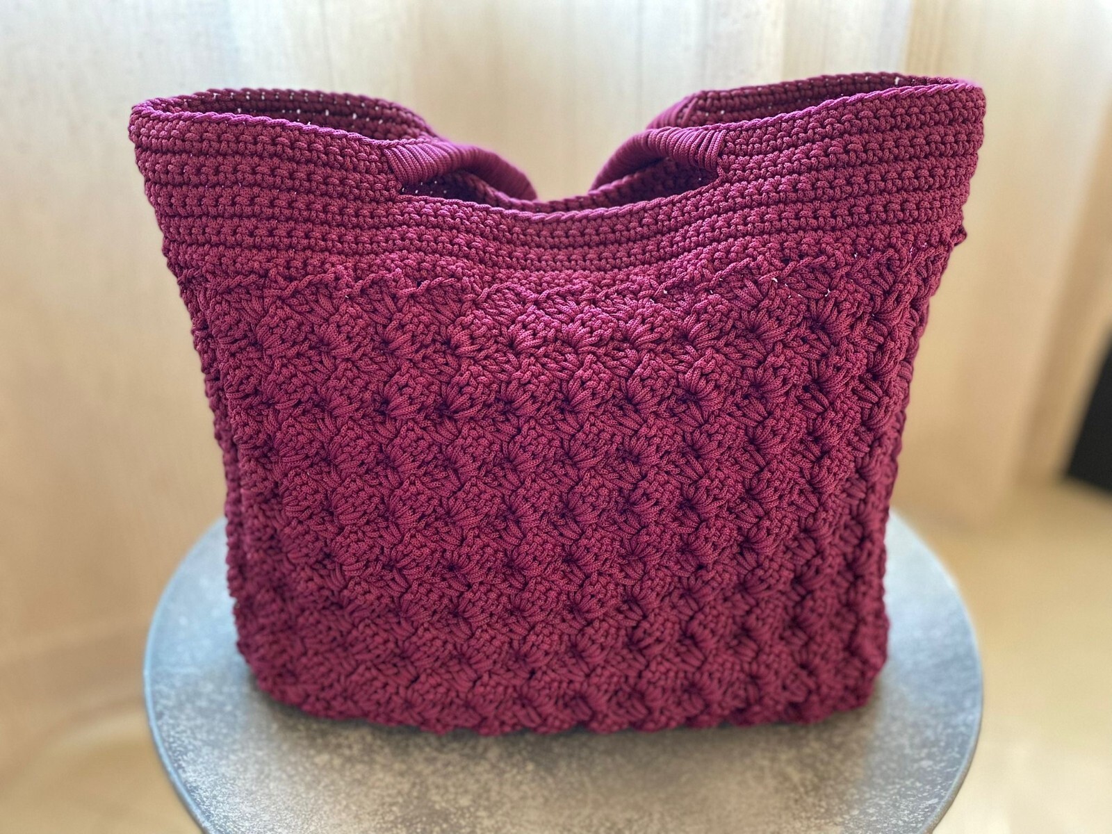 Borsa donna fatta a mano a uncinetto handmade cucita a punto prada