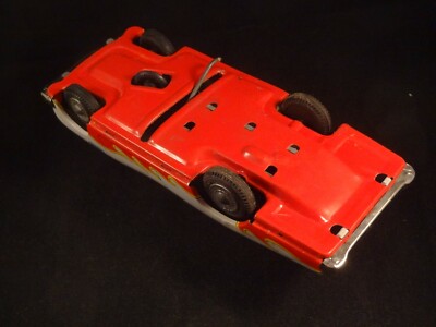 ANCIEN JOUET TÔLE mécanique voiture Stunt Car cascade boîte rallye course flamme EUR 170,00 - FR