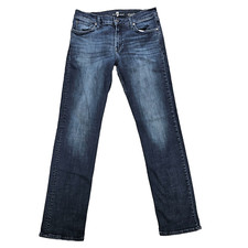 7 For All Mankind Men's Standard Straight Leg Blue Jeans Denim 5 Pockets Size 34