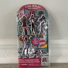 Barbie Stickers Stick N Play Fold And Go 25 Reusable Puffy Sticker Mattel
