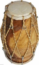 Traditionnel Indien Musical Instrument Corde Folk Dholak / Dholki Avec Peau De