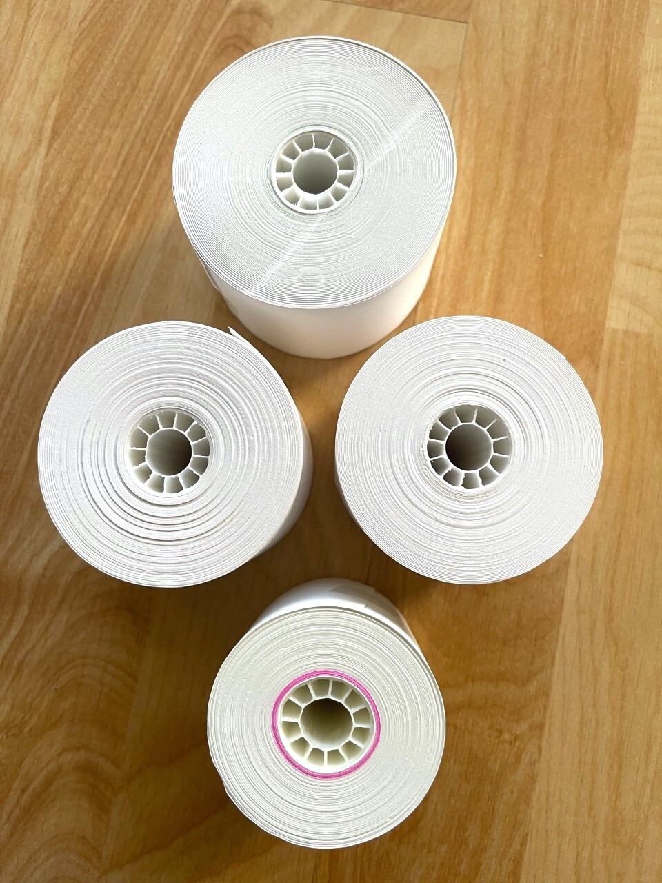 New White Calculator Printer with 3 Plain Paper Rolls, 2 1/4
