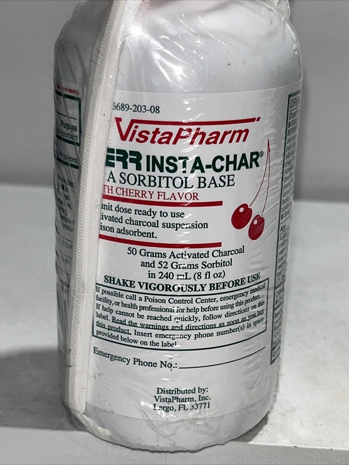 Kerr Insta-Char In Sorbitol Base, Cherry 8oz, Sealed Activated Charcoal ...
