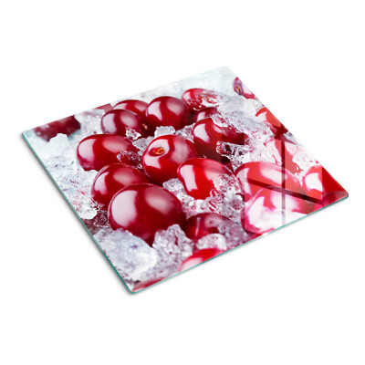 Glas-Herdabdeckplatte Ceranfeldabdeckung Spritzschutz 60x52 Eis Kirsche
