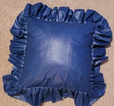 Blue Throw Pillow Ruffle Created by Waverly Fabrics Sofa Bed Chair Decorative