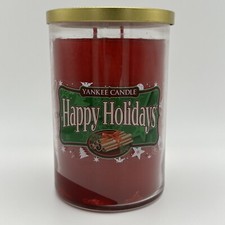 Yankee Candle HAPPY HOLIDAYS 22oz Double Wick Large Jar Christmas Winter Santa