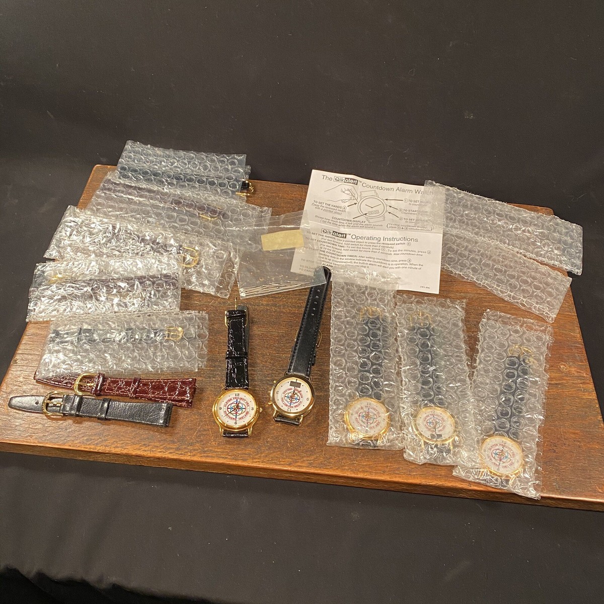 Vtg Watch Lot (5) Ulster Project USA Northern Ireland Quik Alert Countdown Alarm