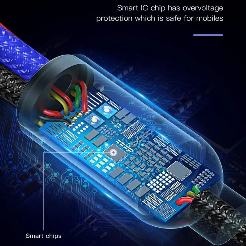 Baseus 3in1 Cable MFi-Certified 8pin Micro USB Type C Cord FOR iphone sams ios - Image 3 of 4