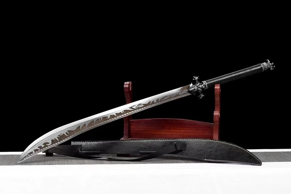 Espada Wushu 41" Espada Dinastía Qing China Borde Manganeso Hoja de Acero Dao Foto 3 de 4