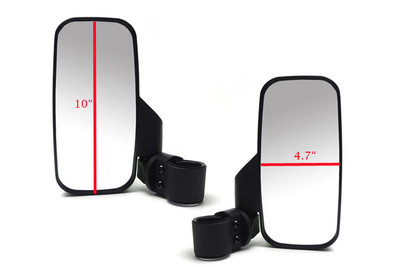 UTV/ATV Side View Mirror set, High Impact Large Superwide View 10''x4.7''