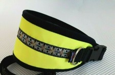 HI VIZ GREYHOUND DOG COLLAR FLEECE LINED ADJUSTs 13" - 17" **