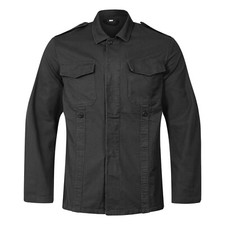 Army Jacket German Military Style Moleskin Cotton Long Sleeve Work Top Black