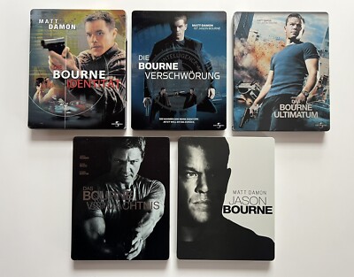 Jason Bourne Collection - Steelbook Blu Ray - 5 Filme - 5 Steelbooks - deutsch