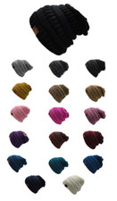 Men / Women's Basic Trendy Cable Knitted Beanie Winter Hat With W tab