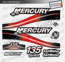 Adesivi motore marino fuoribordo Mercury 135 cv optimax saltwater barca stickers