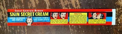 1939 Sweet Georgia Brown Skin Secret Cream Label Valmor Black Americana