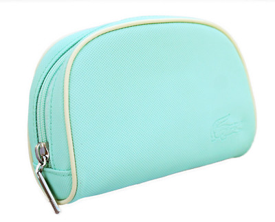 LACOSTE COSMETICS MakeUp Bag Pouch Vintage L62 Classic Slg 3 Aqua B NEW