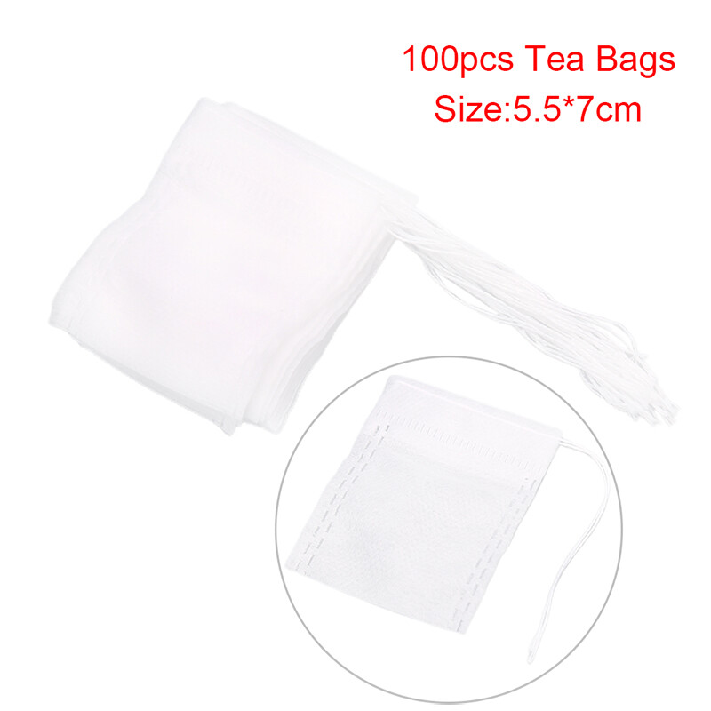 100X Tea Bags Food grade Empty Scented Tea Bags Infuser Seal Filter Pa