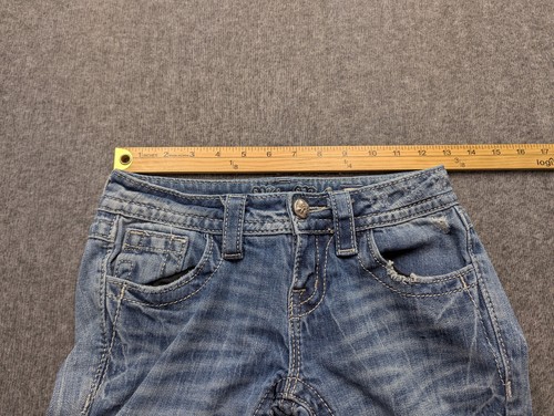Pantalones de mezclilla Miss Me para mujer 24 azul corte bota bordado floral Y2k boho flor niño - Imagen 7 de 15