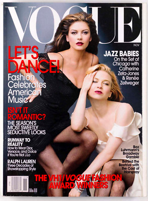 RENEE ZELLWEGER Catherine Zeta-Jones VOGUE magazine November 2002