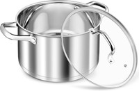 Teamfar Kochtopf 24Cm 5,7L Edelstahl Topf FüR Alle Herdarten