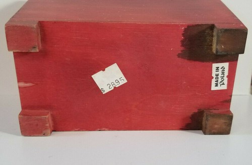 Hand Carved Wood Trinket Box Butterflies Made In Poland - Picture 7 of 17